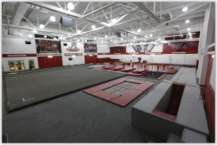 inside of the facilities center with mats